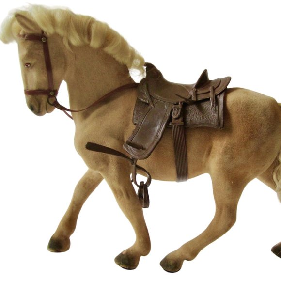 Steha Leiha Toys Vintage Steha Lieha Horse West Germany Flocked Toy